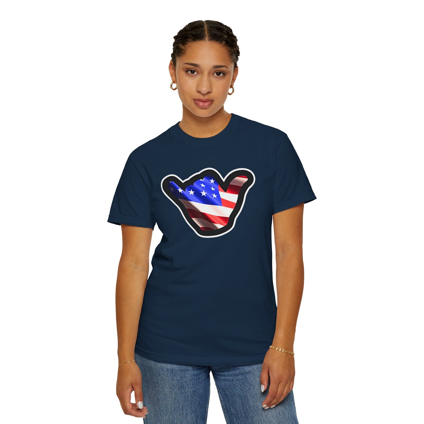 American Shaka T-Shirt — USA Flag Surfing Shaka Tee