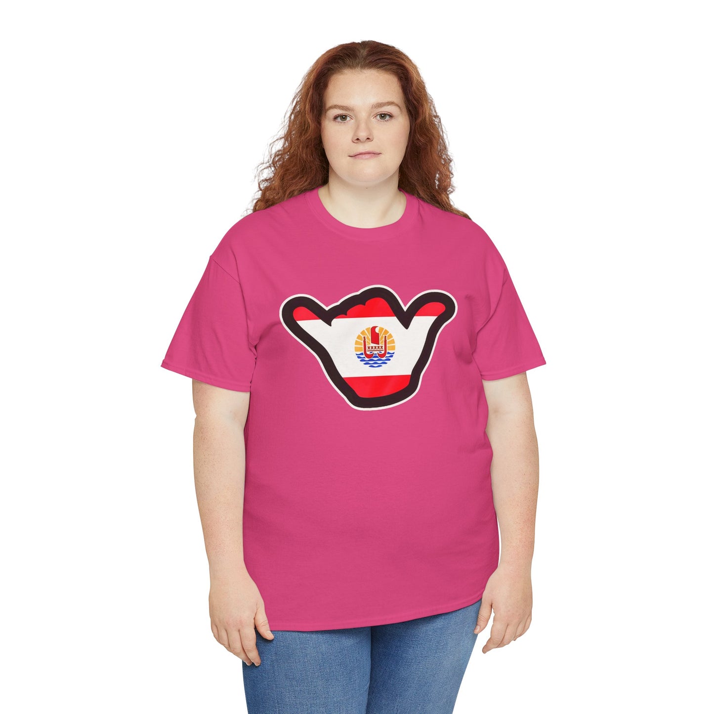 French Polynesia Shaka T‑Shirt — Tahiti Flag Surf Vibe Tee