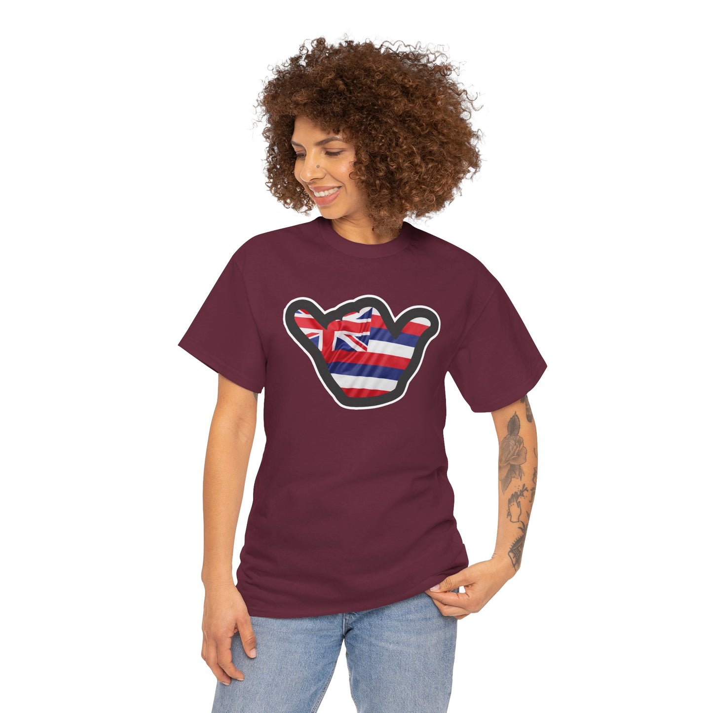 Hawaii Flag Shaka T‑Shirt — Aloha Shaka Graphic Tee
