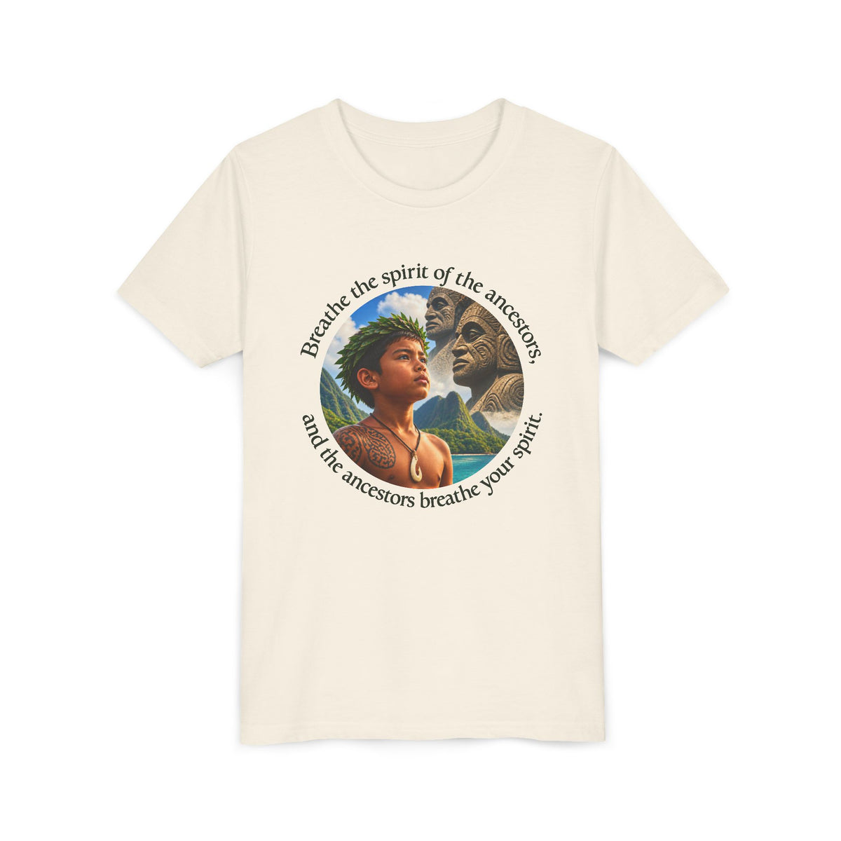 Breathe the spirit of the ancestors, and the ancestors breathe your spirit. - Youth Short Sleeve Tee