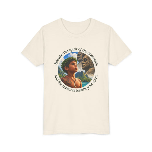 Breathe the spirit of the ancestors, and the ancestors breathe your spirit. - Youth Short Sleeve Tee