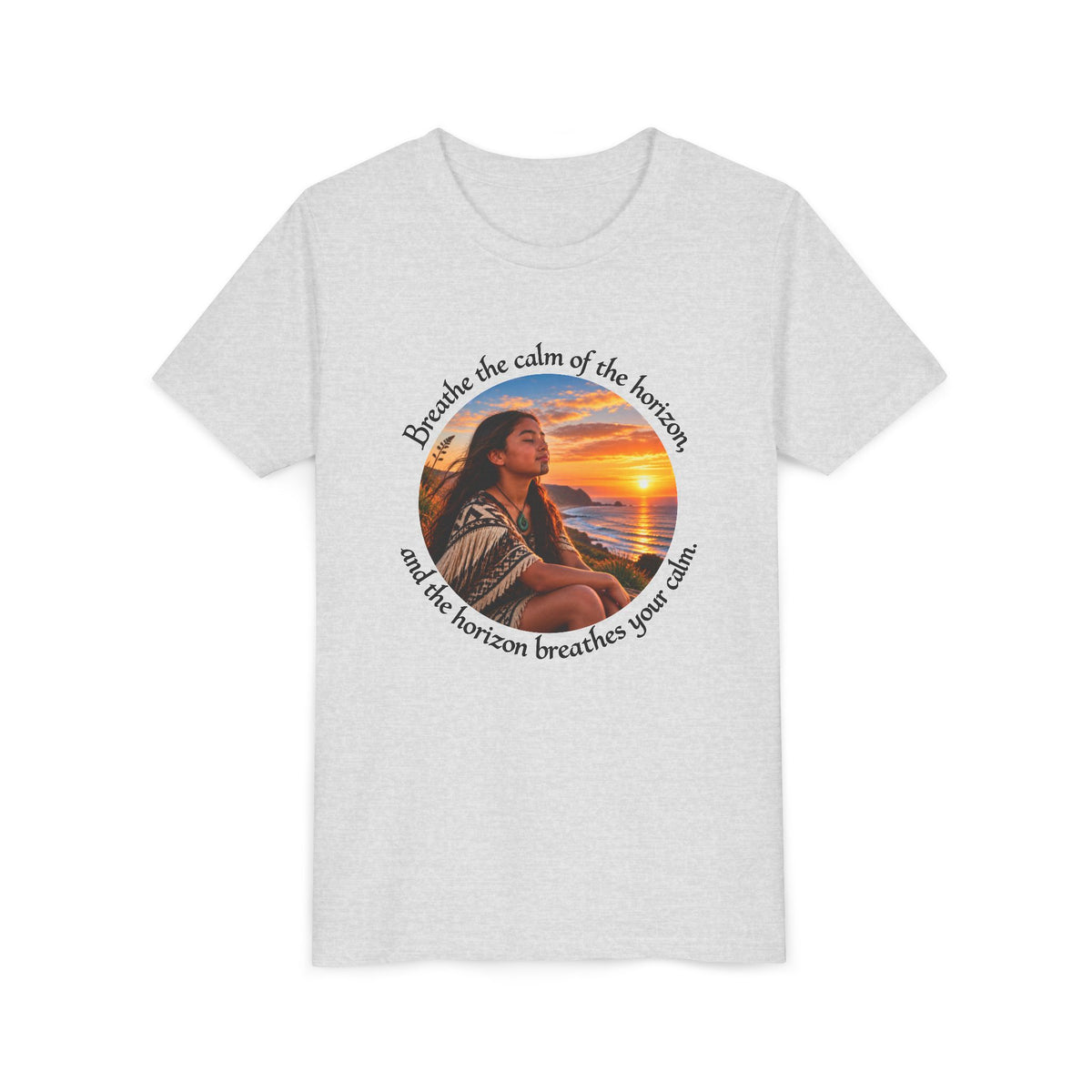 Breathe the calm of the horizon, and the horizon breathes your calm. - outh Short Sleeve Tee