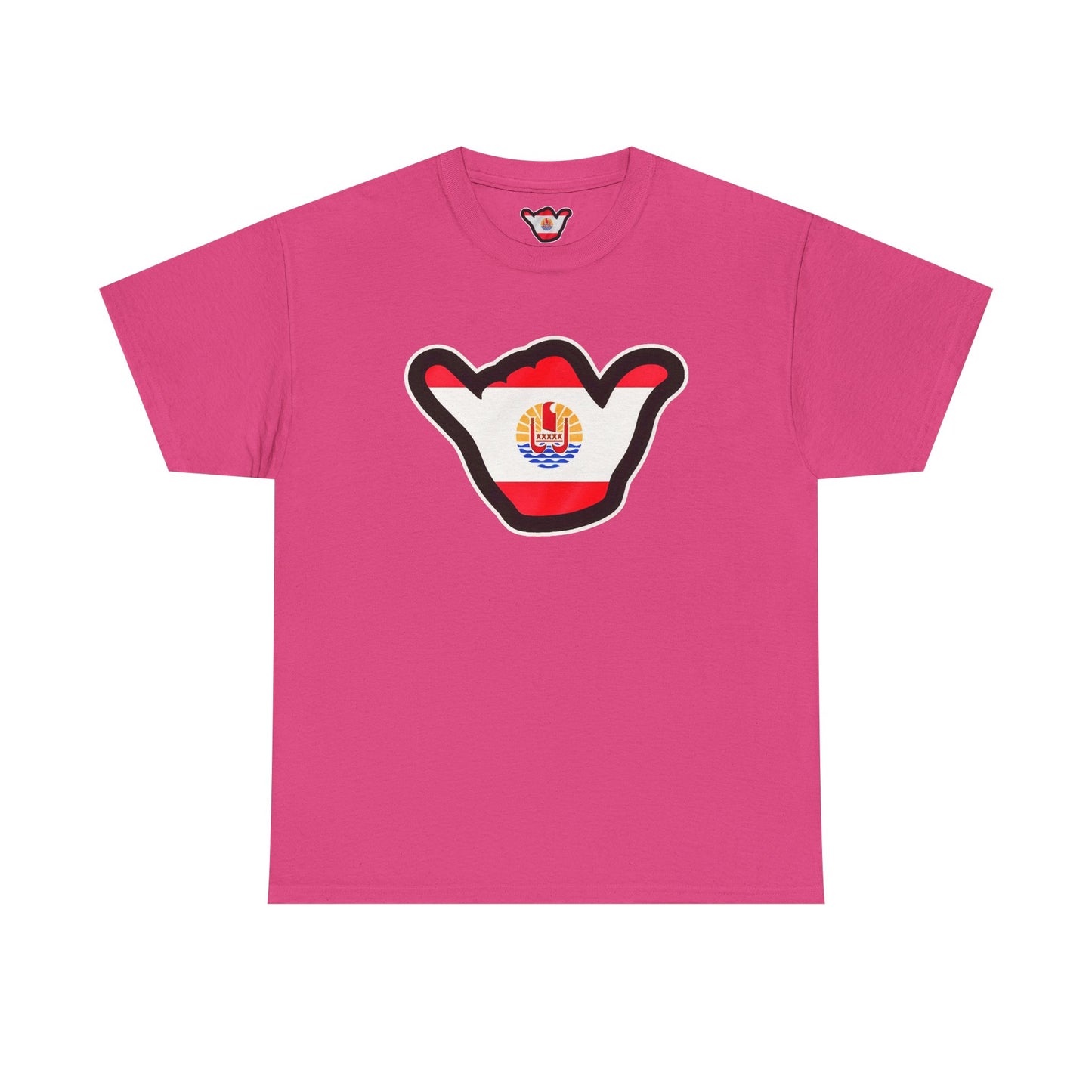 French Polynesia Shaka T‑Shirt — Tahiti Flag Surf Vibe Tee