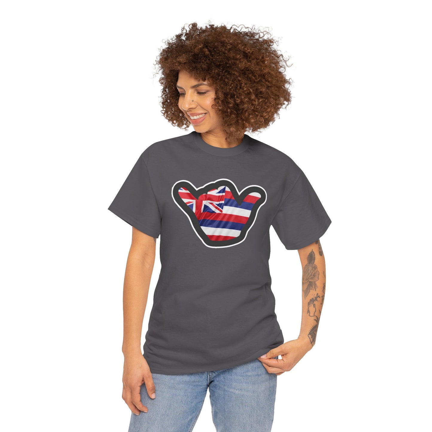 Hawaii Flag Shaka T‑Shirt — Aloha Shaka Graphic Tee