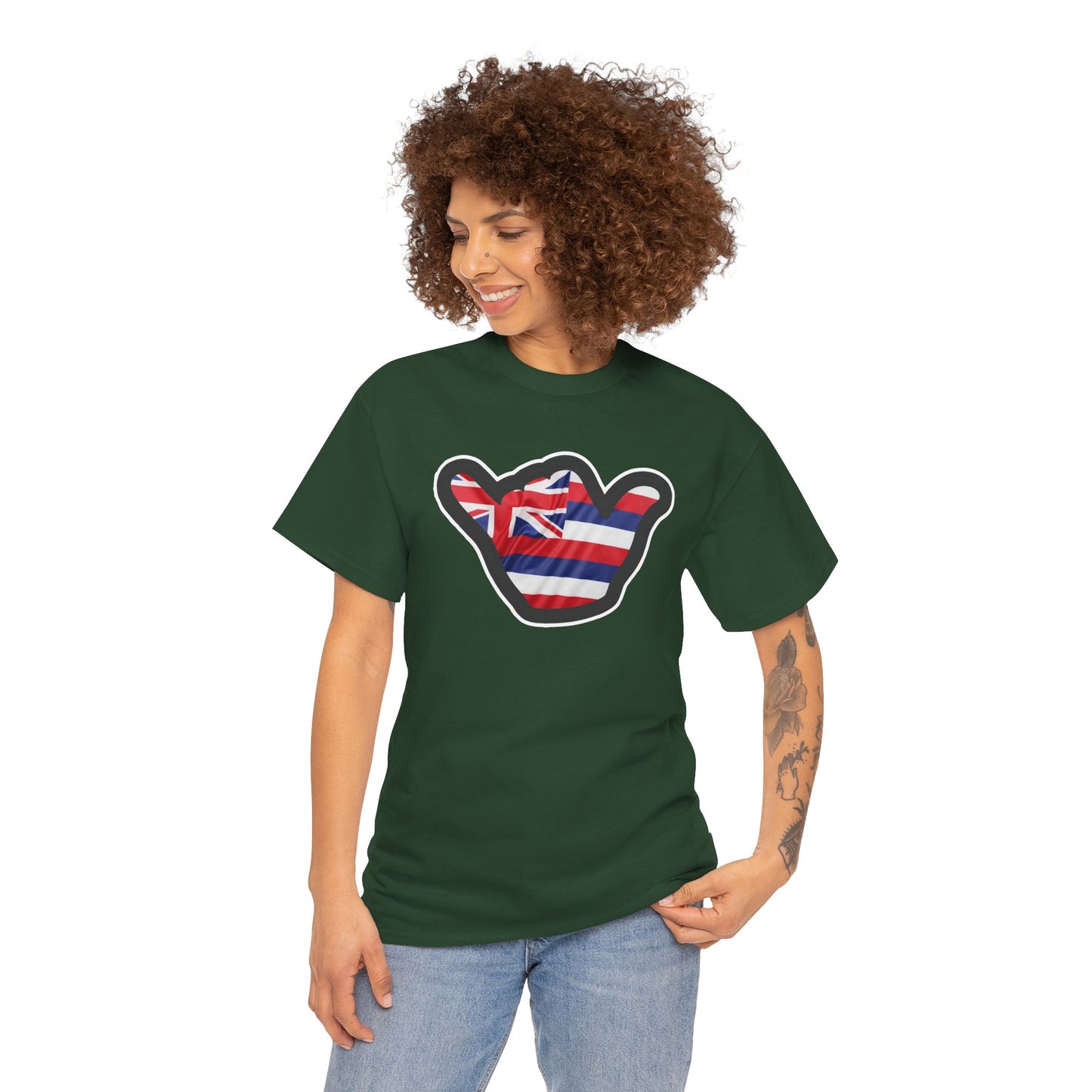 Hawaii Flag Shaka T‑Shirt — Aloha Shaka Graphic Tee
