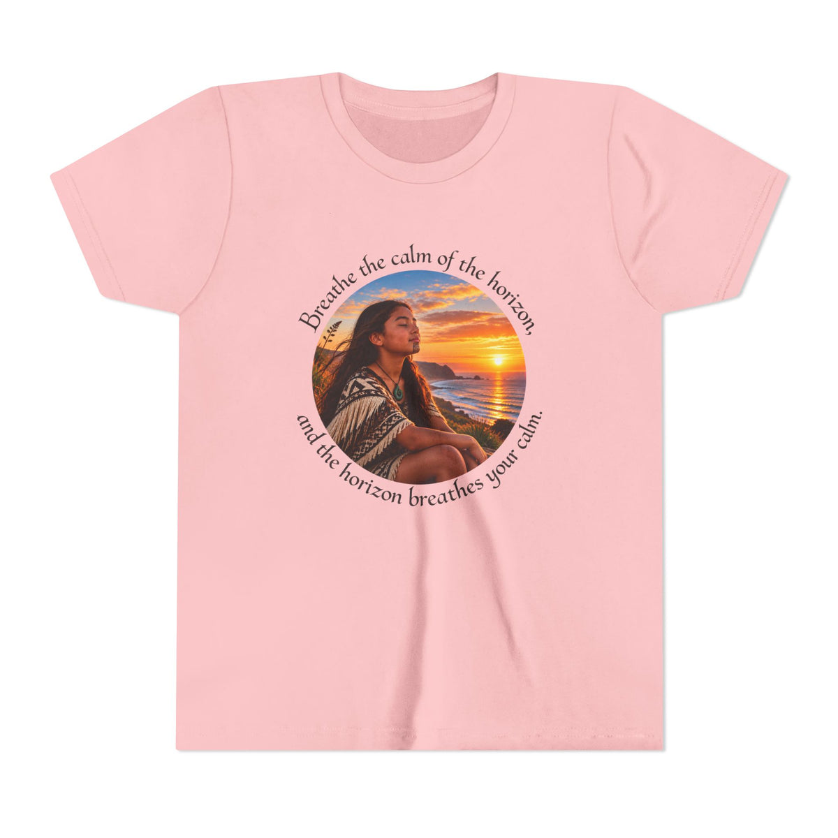 Breathe the calm of the horizon, and the horizon breathes your calm. - outh Short Sleeve Tee
