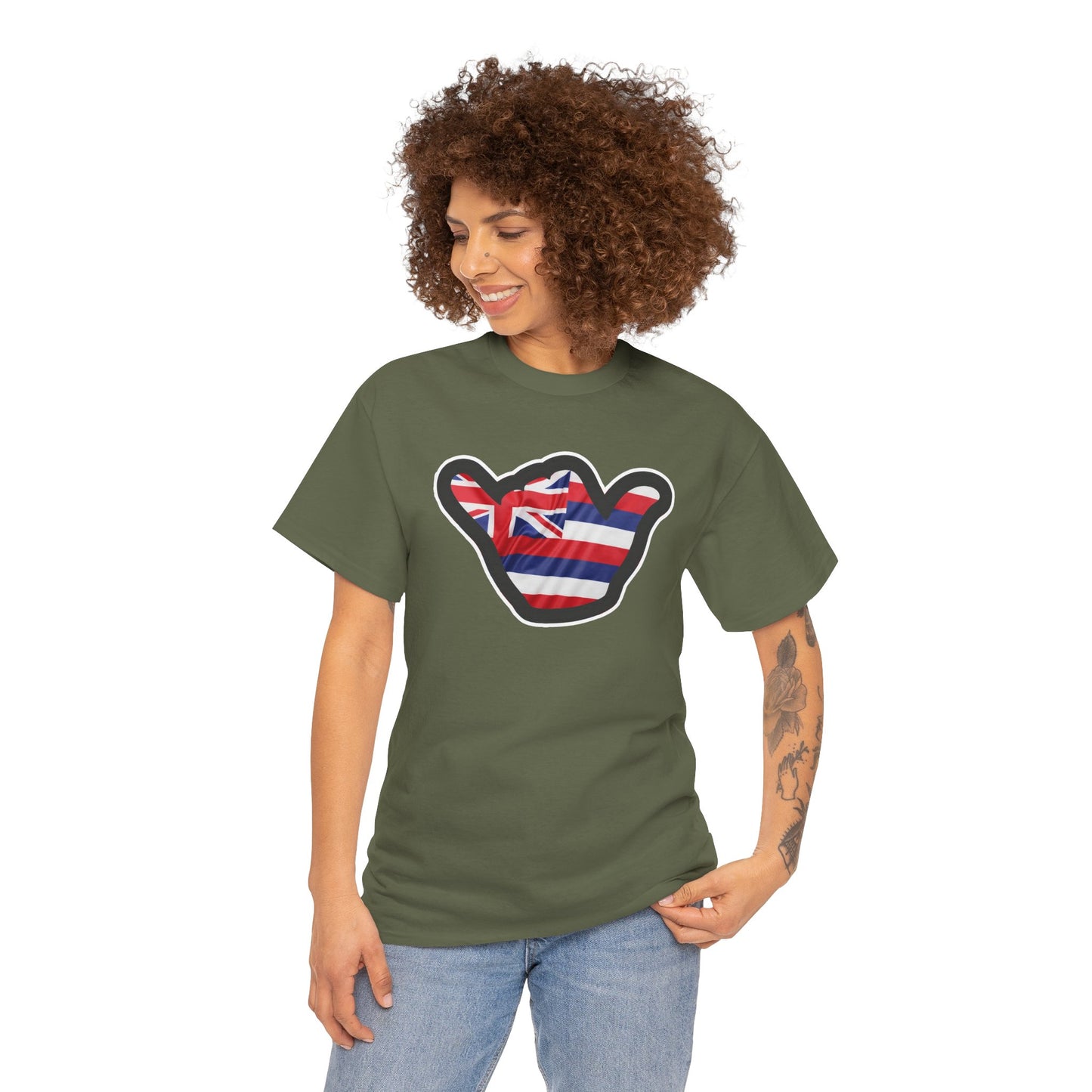 Hawaii Flag Shaka T‑Shirt — Aloha Shaka Graphic Tee