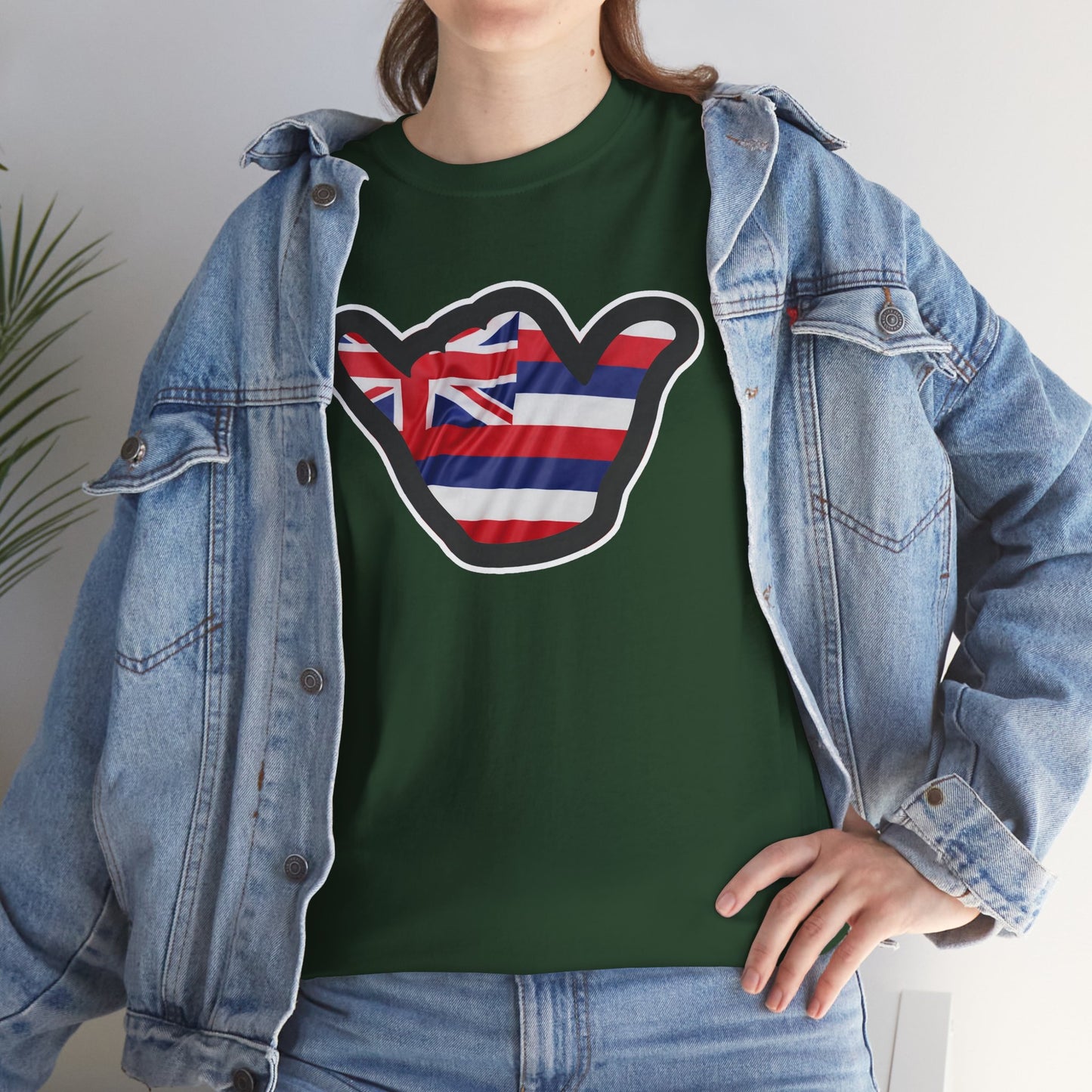 Hawaii Flag Shaka T‑Shirt — Aloha Shaka Graphic Tee