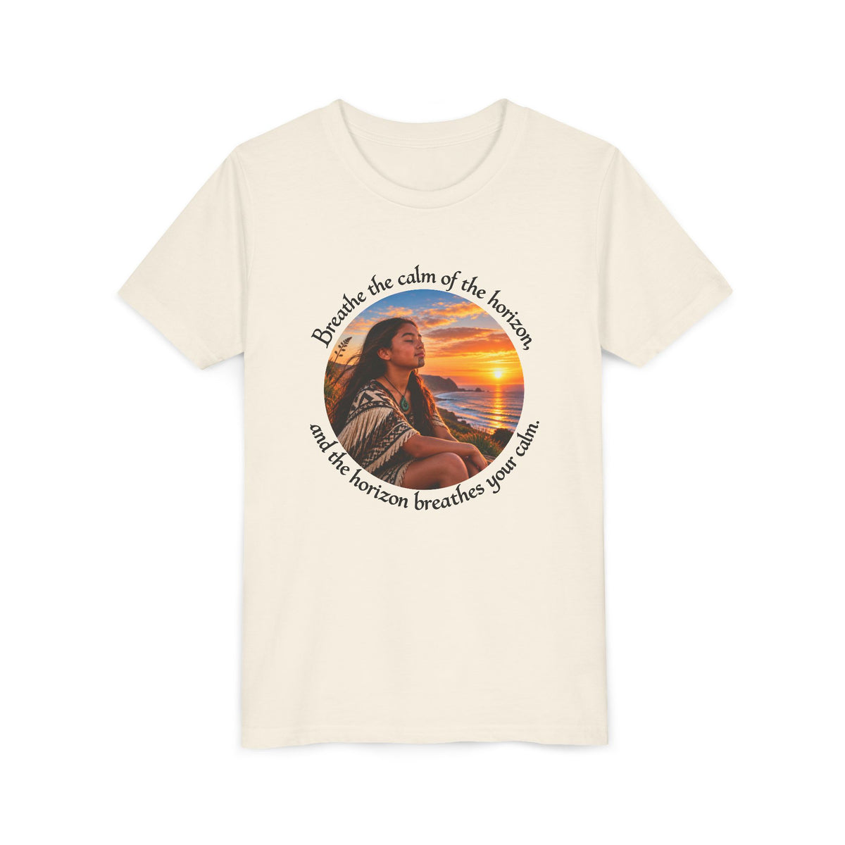 Breathe the calm of the horizon, and the horizon breathes your calm. - outh Short Sleeve Tee
