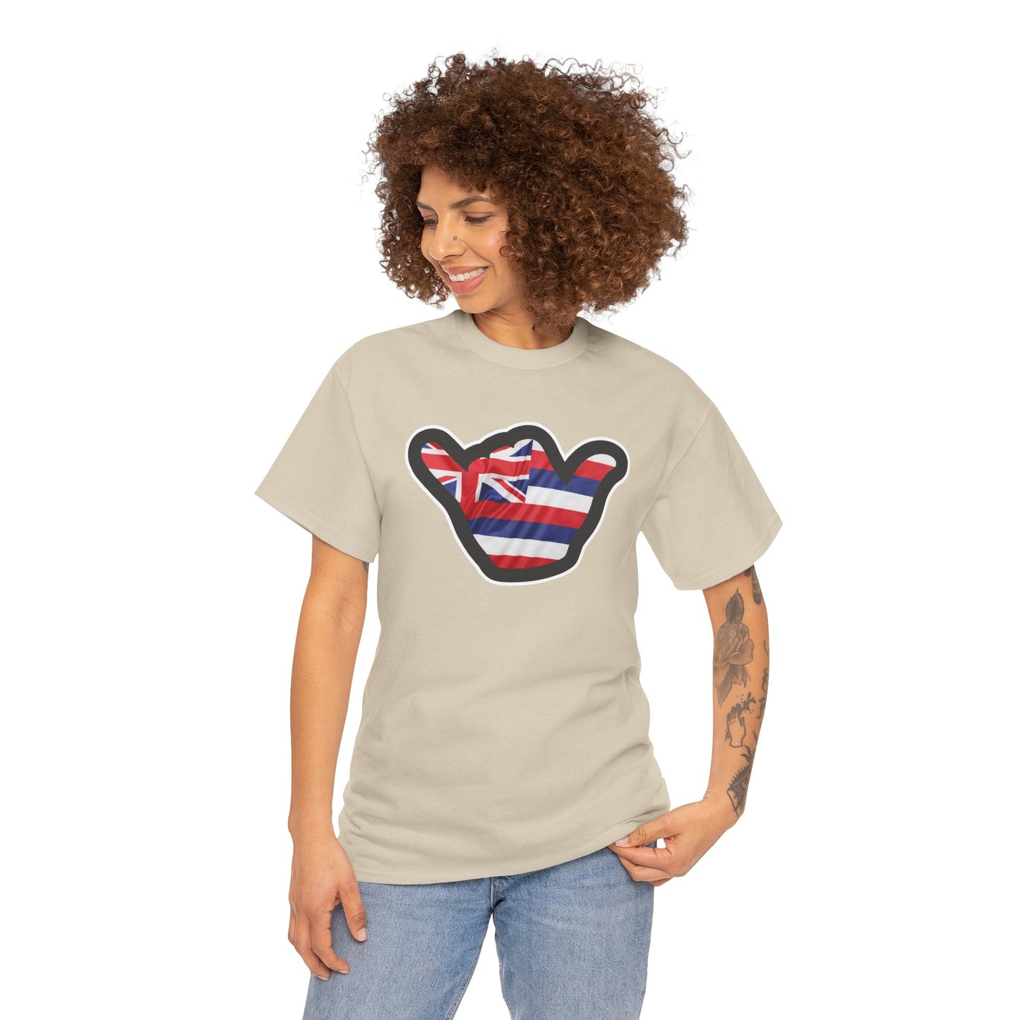 Hawaii Flag Shaka T‑Shirt — Aloha Shaka Graphic Tee