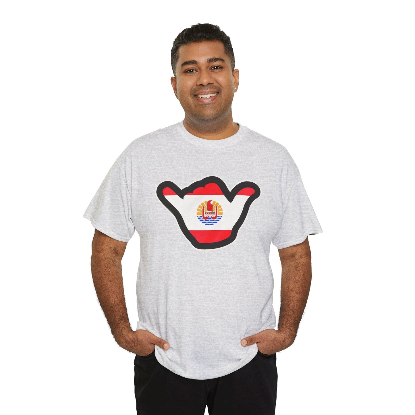 French Polynesia Shaka T‑Shirt — Tahiti Flag Surf Vibe Tee