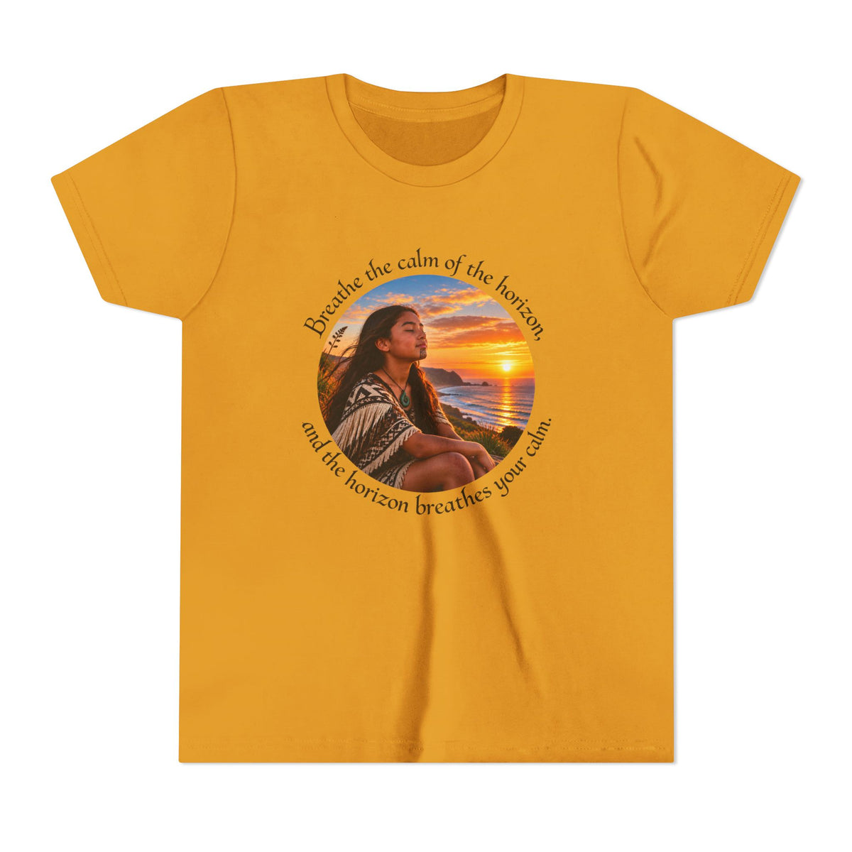 Breathe the calm of the horizon, and the horizon breathes your calm. - outh Short Sleeve Tee