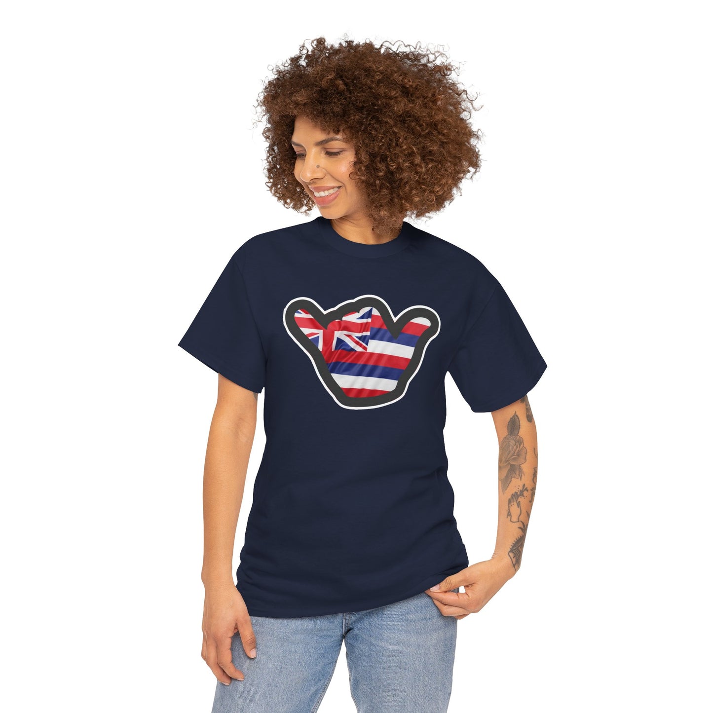 Hawaii Flag Shaka T‑Shirt — Aloha Shaka Graphic Tee