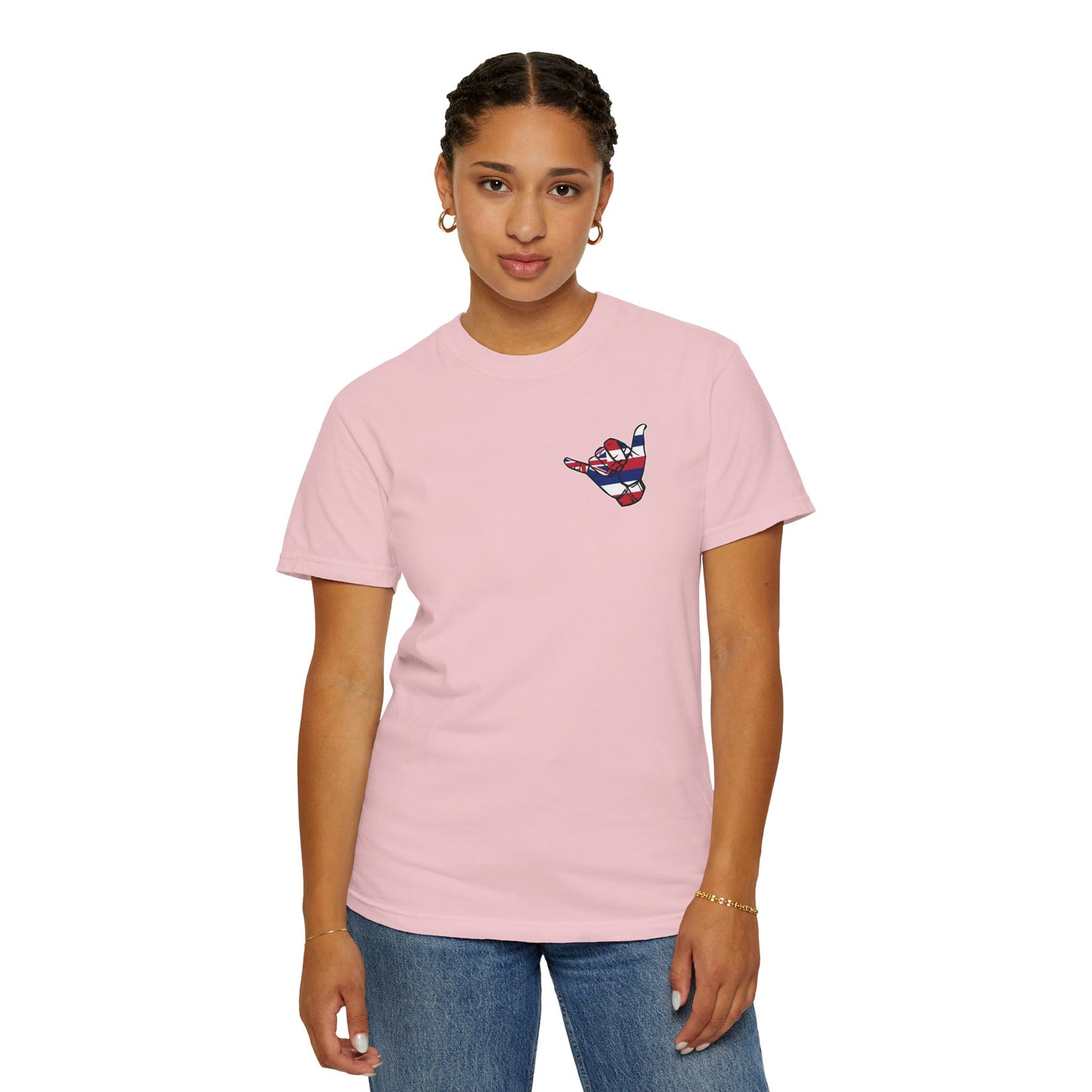 Hawaiian Shaka T-Shirt — Hawaiian Flag Hand Graphic Cotton Tee