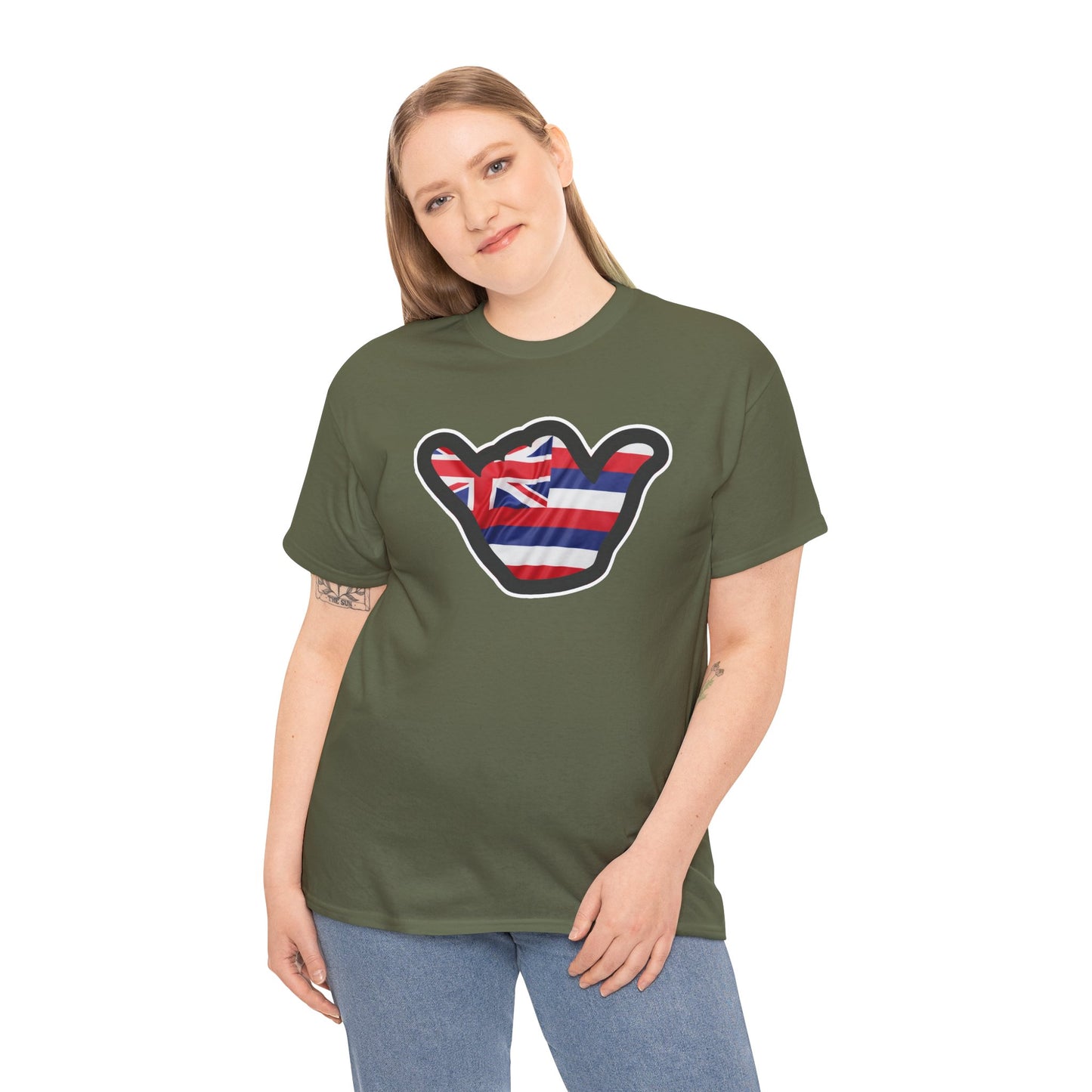 Hawaii Flag Shaka T‑Shirt — Aloha Shaka Graphic Tee