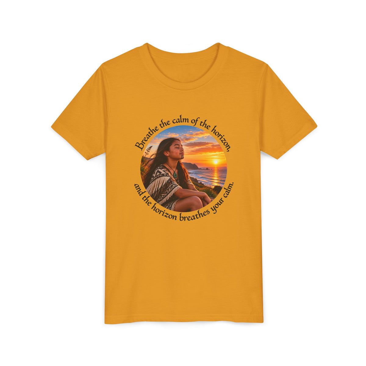 Breathe the calm of the horizon, and the horizon breathes your calm. - outh Short Sleeve Tee