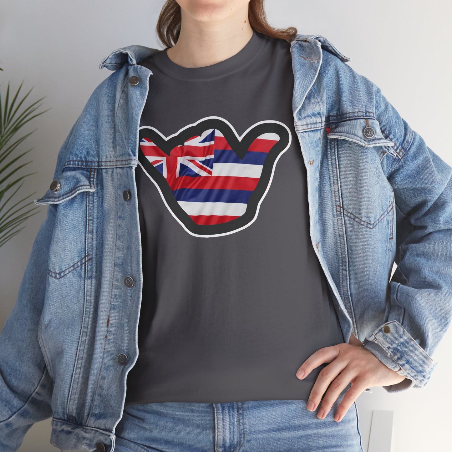 Hawaii Flag Shaka T‑Shirt — Aloha Shaka Graphic Tee