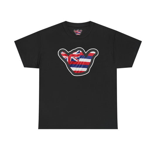 Hawaii Flag Shaka T‑Shirt — Aloha Shaka Graphic Tee