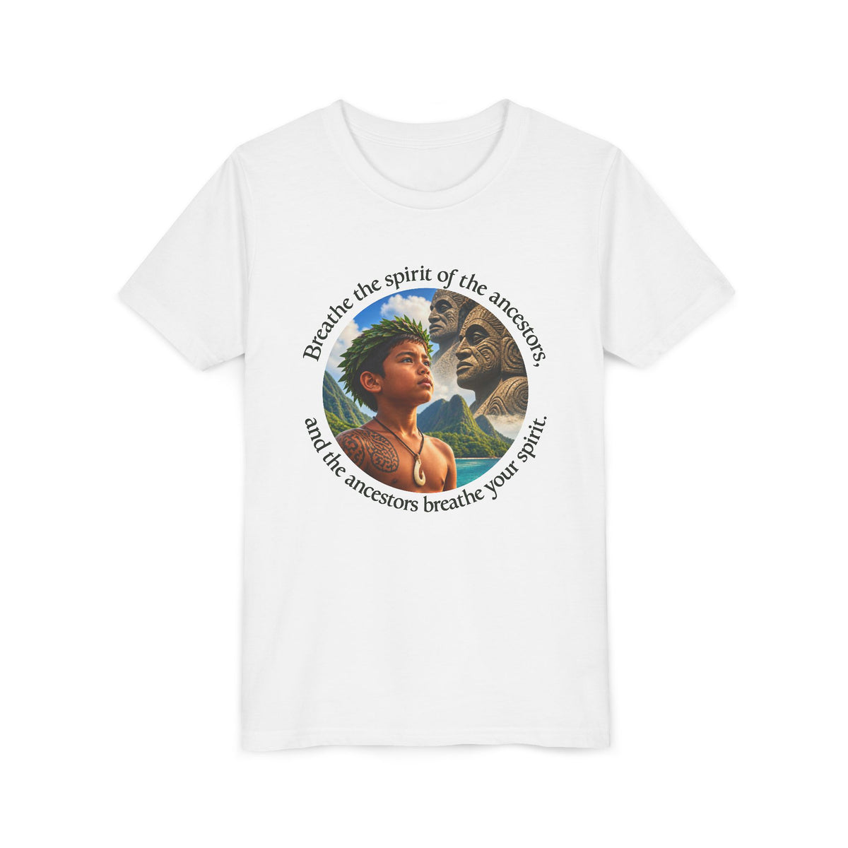 Breathe the spirit of the ancestors, and the ancestors breathe your spirit. - Youth Short Sleeve Tee