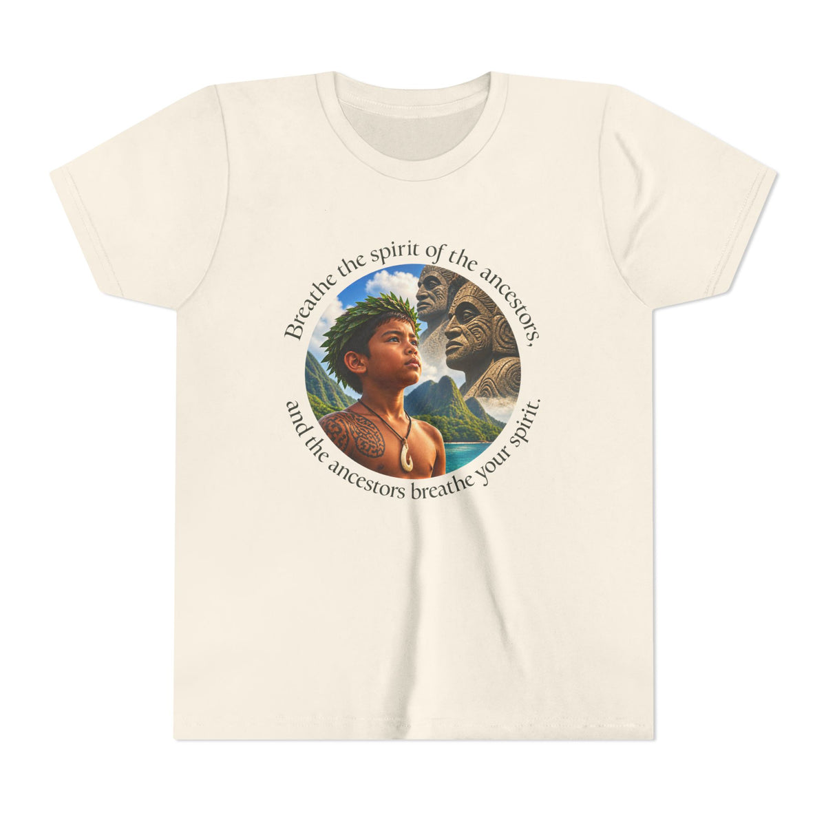 Breathe the spirit of the ancestors, and the ancestors breathe your spirit. - Youth Short Sleeve Tee