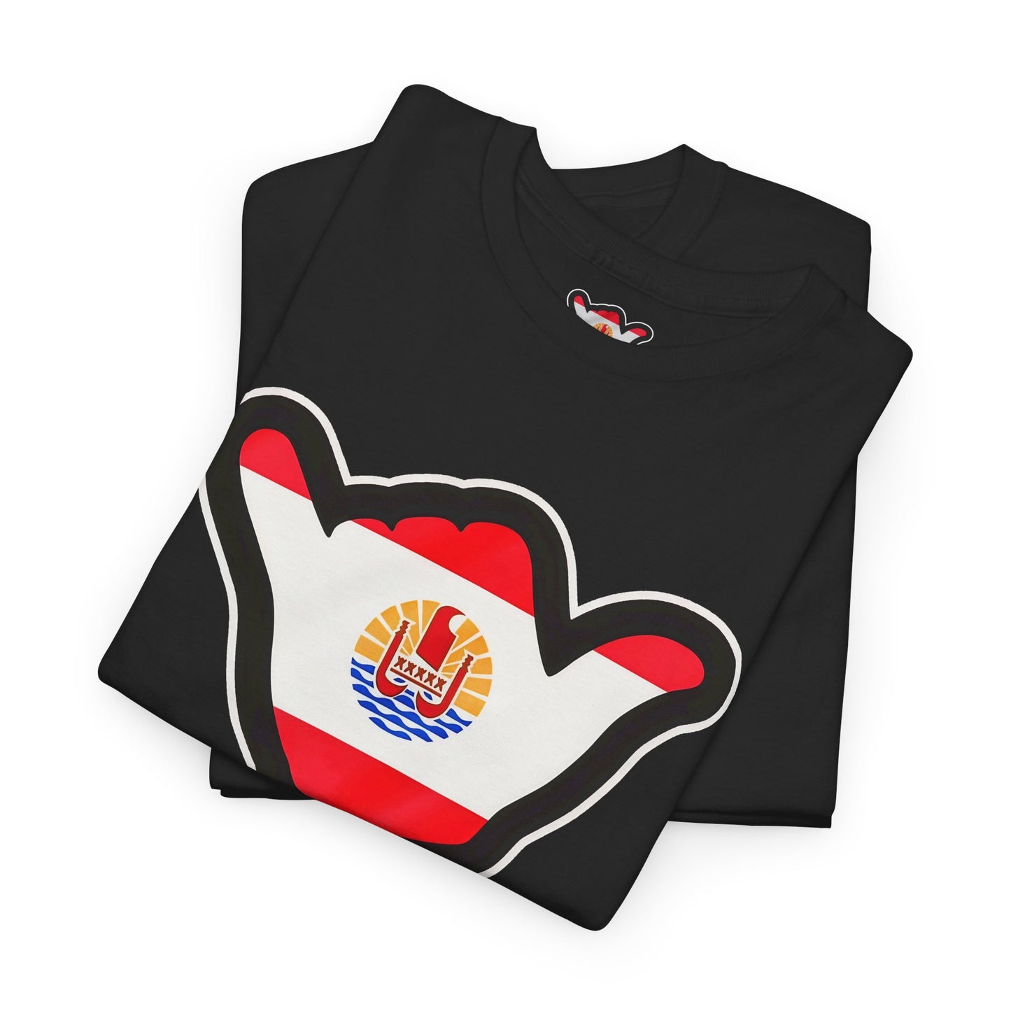 French Polynesia Shaka T‑Shirt — Tahiti Flag Surf Vibe Tee