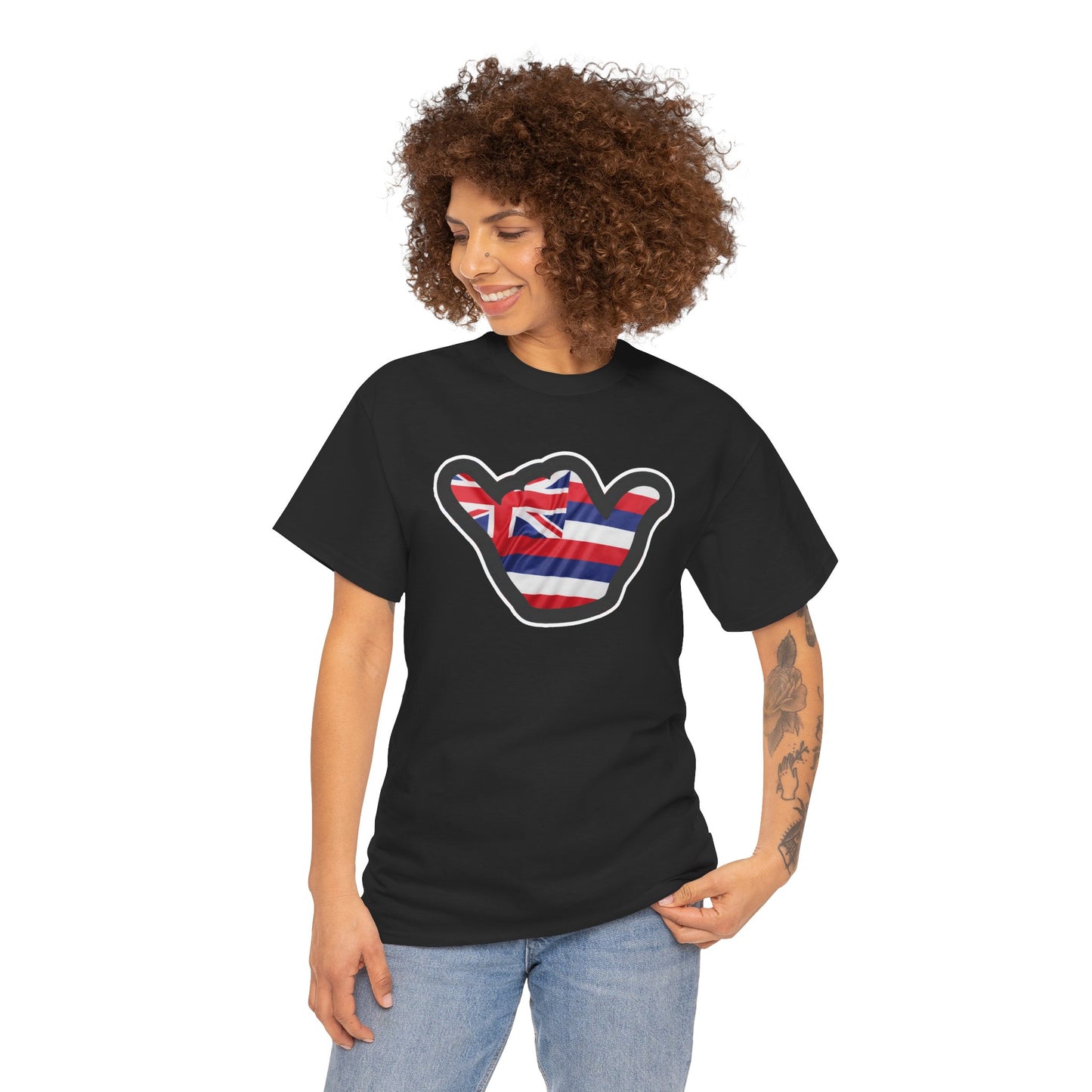 Hawaii Flag Shaka T‑Shirt — Aloha Shaka Graphic Tee
