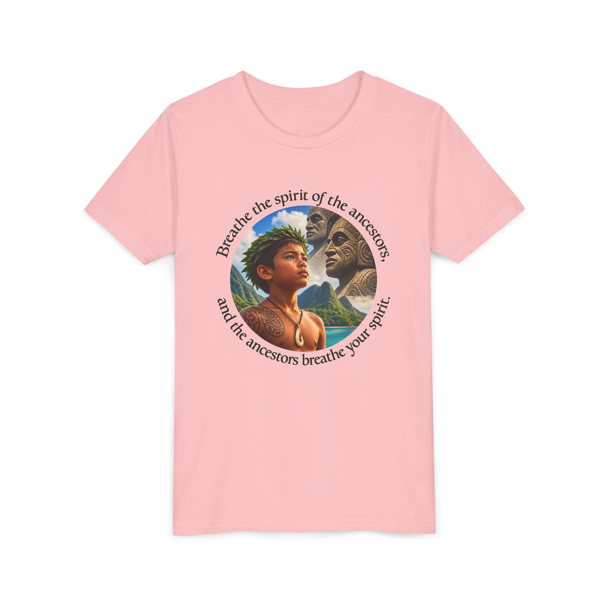 Breathe the spirit of the ancestors, and the ancestors breathe your spirit. - Youth Short Sleeve Tee