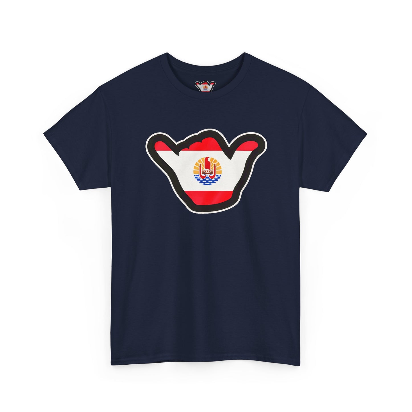 French Polynesia Shaka T‑Shirt — Tahiti Flag Surf Vibe Tee