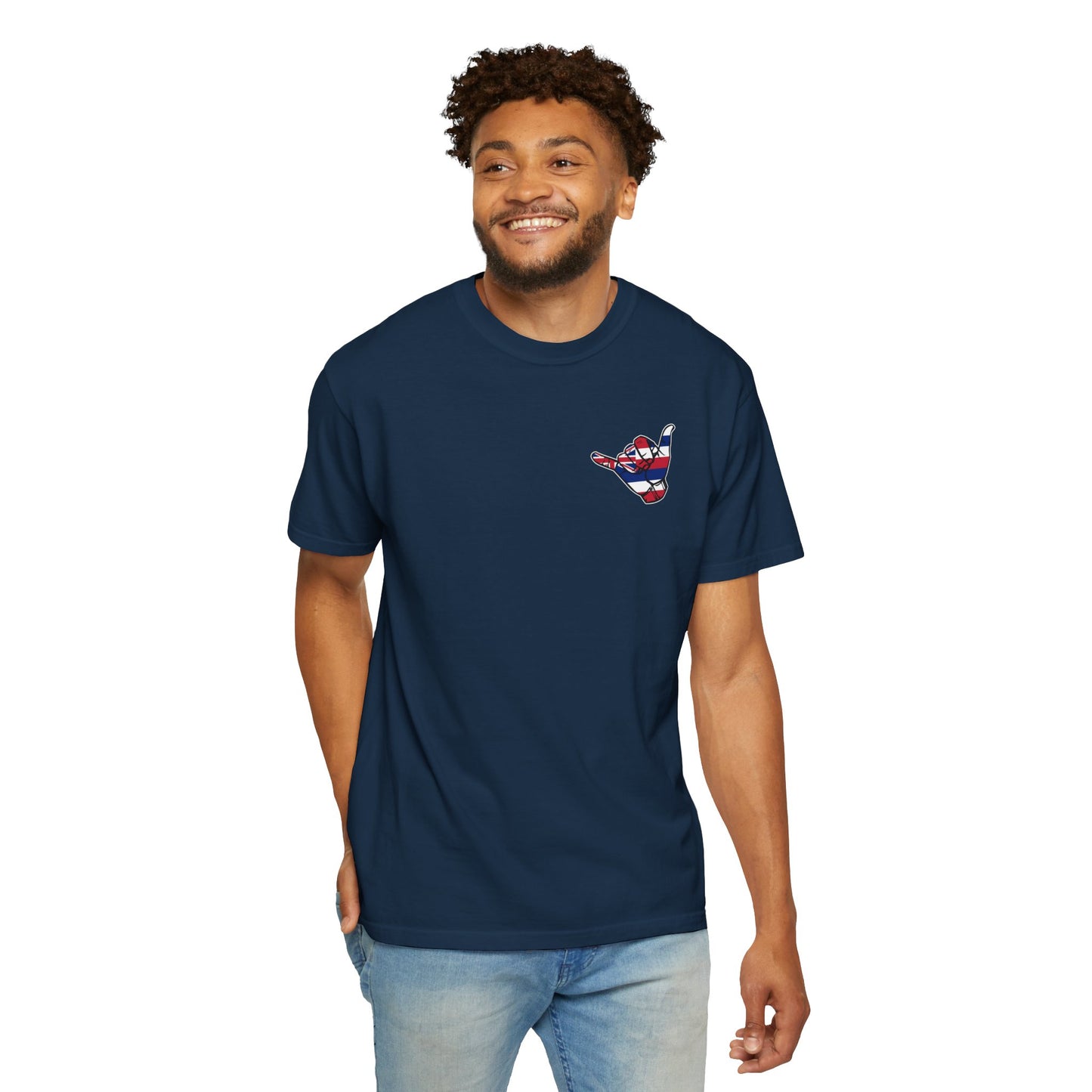 Hawaiian Shaka T-Shirt — Hawaiian Flag Hand Graphic Cotton Tee