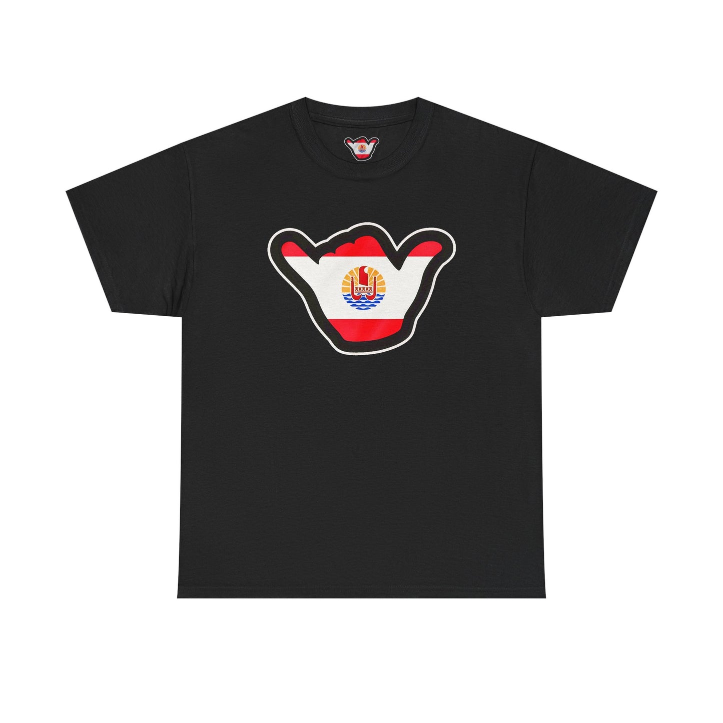 French Polynesia Shaka T‑Shirt — Tahiti Flag Surf Vibe Tee
